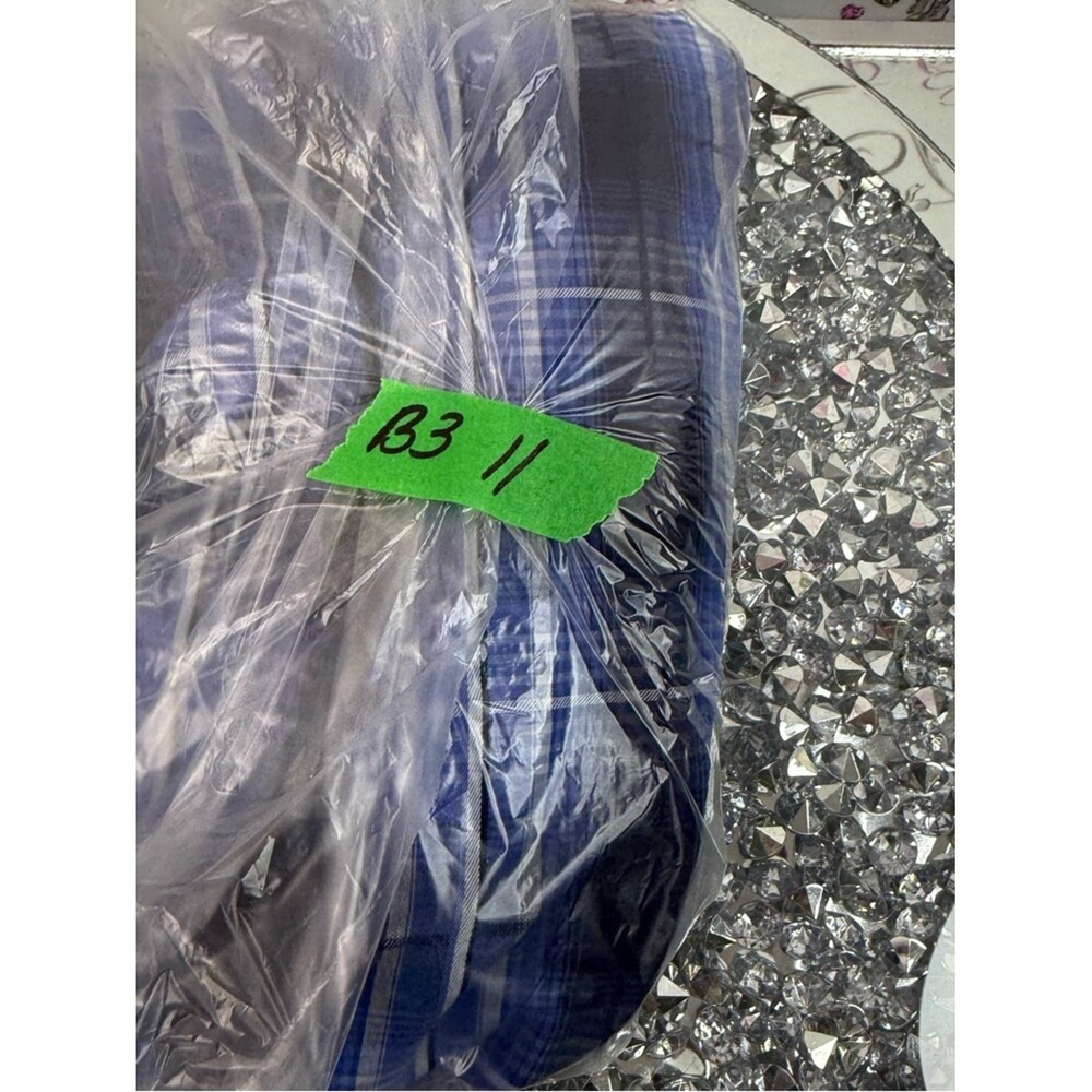 Rock and roll cowboy shirt plaid blue Button-Down Casual Shirt Blue Plaid - Picture 8 of 8